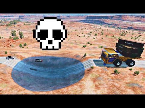 Cars Vs Huge Water Potholes - Super Giant Pit - BeamNG.Drive