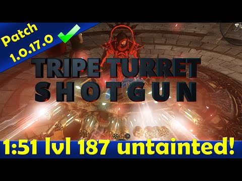 WOLCEN 1.0.17 build guide: Insanely powerful triple turret shotgun. Lvl 187 untainted in 01:51 !!