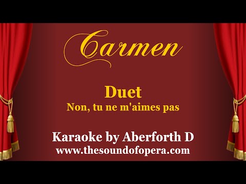CARMEN KARAOKE 19 - Non, tu ne m'aimes pas (Duet) | Aberforth D