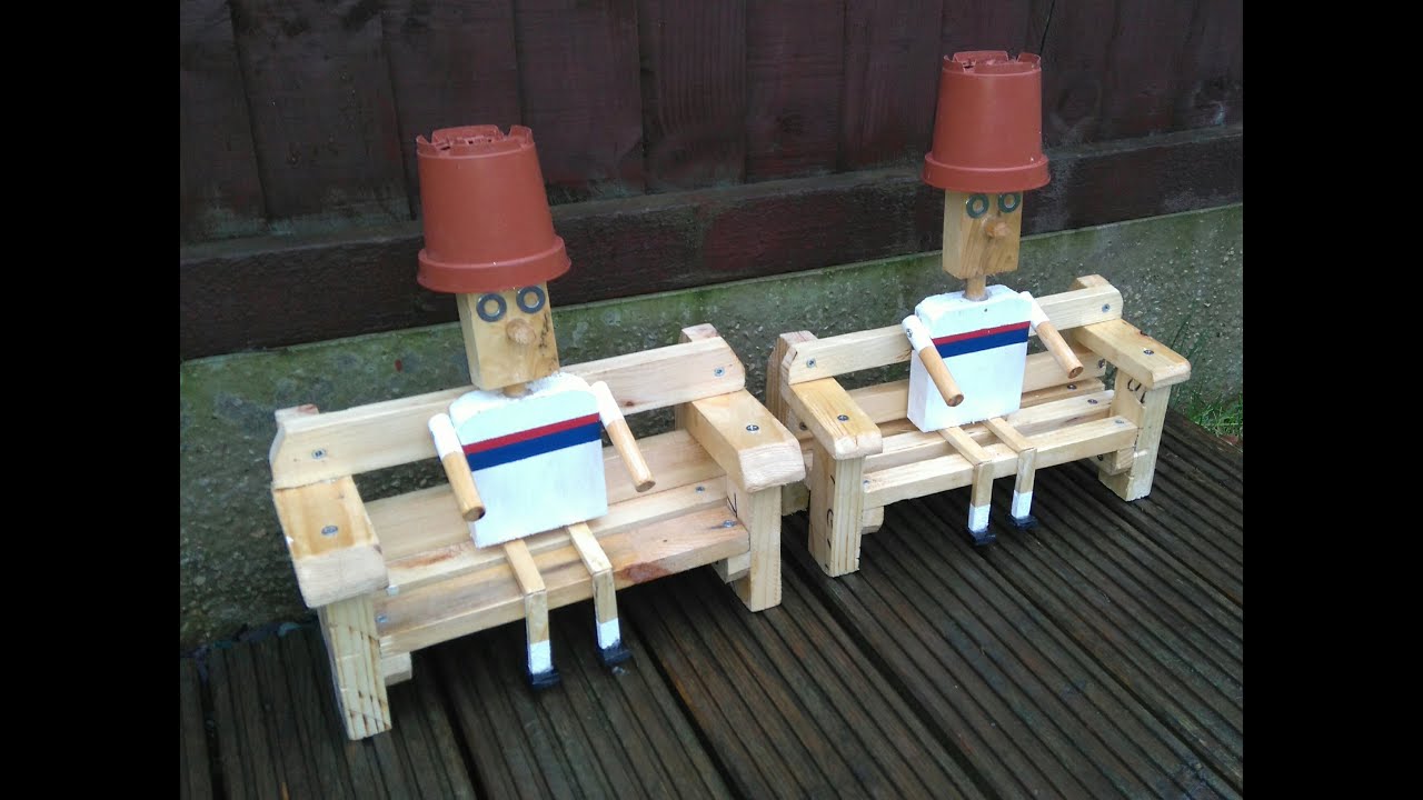 Watch video How To Build A Flower Pot Man Garden Ornament Out Of A Pallet Now How To Build A Flower Pot Man Garden Ornament Out Of A Pallet