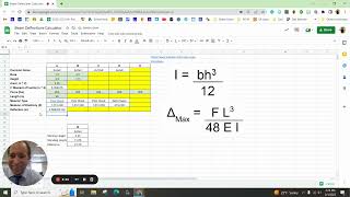 Beam Deflections Calculator  in Google Sheets