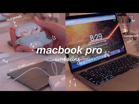 macbook pro 2020 m1 unboxing 💻 ✨setting up + customization + accessories