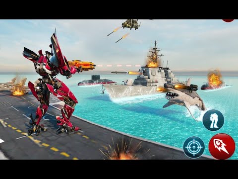 Submarine Robot Transformation - Navy Warship Games: Submarine Simulator Android Gameplay.
