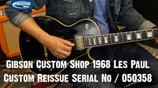 Video thumbnail for Top Shelf Guitars - Gibson Custom Shop 1968 Les Paul Custom Reissue Serial No : 050358 by Andertons Music Co