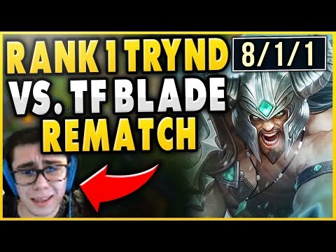 THE REMATCH! RANK 1 TRYNDAMERE VS. TF BLADE JAX! ULTIMATE TOP LANE BATTLE! - League of Legends