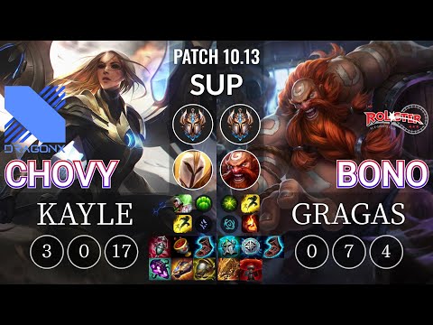 DRX Chovy Kayle vs KT Bono Gragas Sup - KR Patch 10.13