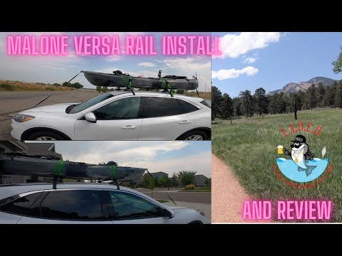 How to install a Malone Versa Rail rack and transport a Lost Creek (Mako) Pedal drive fishing Kayak