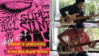 Video thumbnail for Day 124 Today's unboxing: Ernie Ball Super Slinky Bass Strings by Jumanjo Theerawechanon