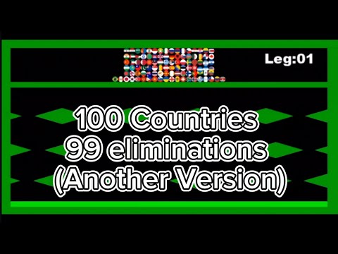 [Another Version] 100 Countries & 99 times eliminations marble race in Algodoo 
