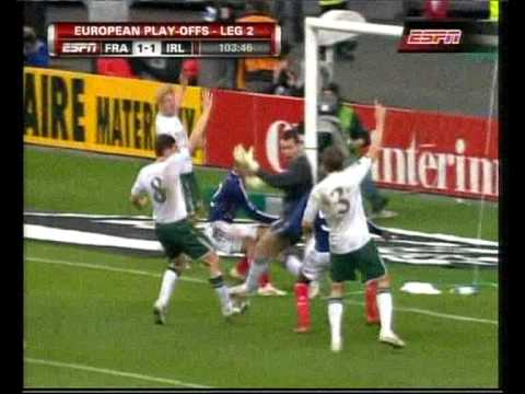 Francia 1 - 1 República de Irlanda (polémico gol por la mano de Henry)