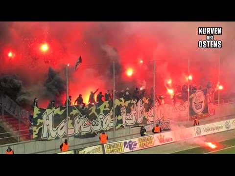 FSV Zwickau 2:2 FC Hansa Rostock 20.03.2017 | Choreos, Pyro & Support
