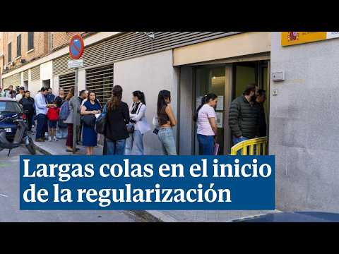 Llargues cues i fallades telemàtiques durant l'inici de la regularització dels 500.000 immigrants