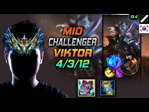 Challenger Mid Viktor Build Liandry's Anguish Summon Aery - Viktor Mid vs Akshan - LOL KR 13.4