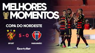 SPORT CLASSIFICADO NA COPA DO NORDESTE COM GOLEADA! Melhores Momentos - Sport  5 x 0 Maranhão