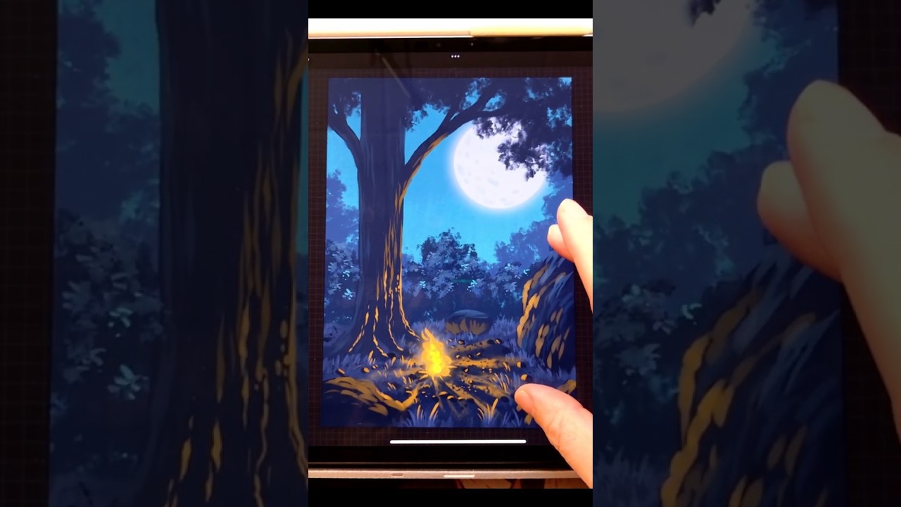 PROCREATE Bonfire DRAWING Tutorial Easy Process #procreate #digitalart #tutorial