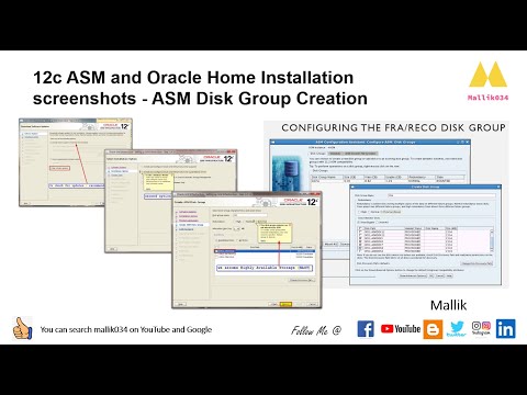 12c ASM and Oracle Home Installation screenshots ASM Disk Group Creation