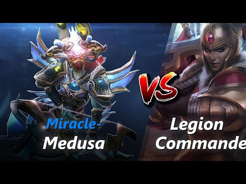 How to Medusa safelane vs Legion Commander (feat. Miracle-) | First 10 minutes