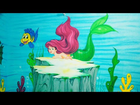 3d underwater mermaid theme painting work for play/pre schoo...