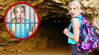 Finding SECRET Hidden Message while EXPLORiNG ABANDONED CAVE! (trapped overnight)