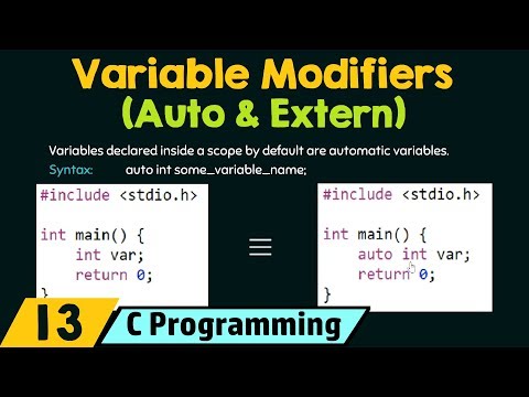 Variable Modifiers − Auto Extern
