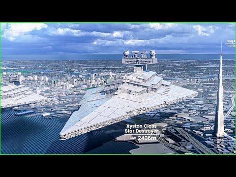 Comparación de Tamaño de Naves de Star Wars en 3D