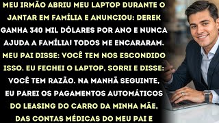 meu irmão abriu meu laptop durante o jantar em família e anunciou: 