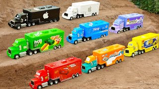 Rescue Colorful Lightning McQueen For Container Trucks | Funny Cars Stories - Bé Cá ô tô đồ chơi