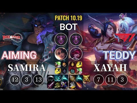 KT Aiming Samira vs T1 Teddy Xayah Bot - KR Patch 10.19