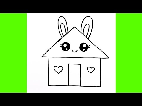 Kolay Sevimli Bir Ev Resmi Adım Adım Nasıl Çizilir, Çocuklar İçin Kolay Öğretici Çizimler