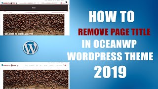 How to Disable/Remove Page Title on OceanWP Wordpress Theme 2020 (STEP by STEP)