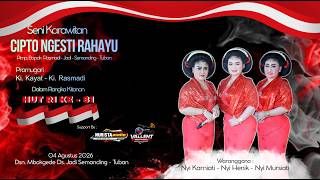 Download lagu Live Siang. Seni Karawitan CIPTO NGESTI RAHAYU - Waranggono Nyi.KARNIATI - Nyi.MURSIATI-Nyi SUHENIK. mp3