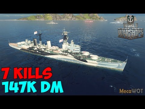 World of WarShips | Belfast | 7 KILLS | 147K Damage - Replay Gameplay 1080p 60 fps