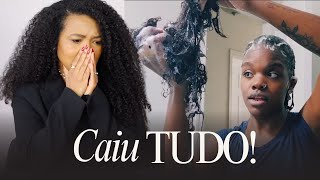 Relaxando meu cabelo depois de 10 anos natural | react