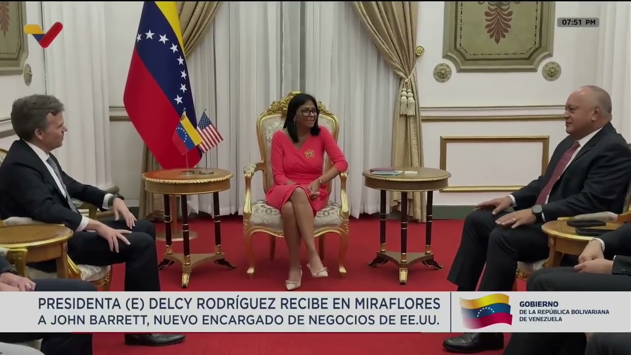 Delcy Rodríguez se reunió con John Barrett, nuevo encargado de negocios de EEUU, 24 abril 2026