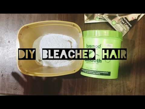 Bleached hair/ mixing bremod bleach powder and bremod develo...