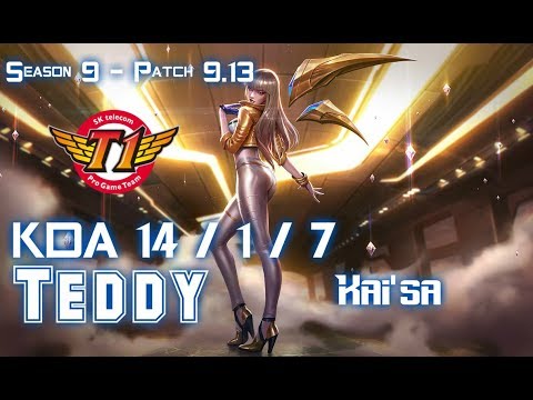 SKT T1 Teddy KAI'SA vs EZREAL ADC - Patch 9.13 KR Ranked