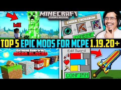 Top 5 Epic Mods For MCPE 1.19.20+ | Best Youtuber Mods Series For MCPE !