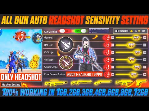 Free Fire Auto Headshot Trick 2025 Sensitivity | 2gb, 4gb, 6gb Ram Headshot Sensitivity Setting | FF