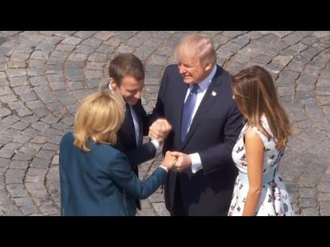 Trump Locks French President In Ridiculous 29-Second Goodbye Handshake