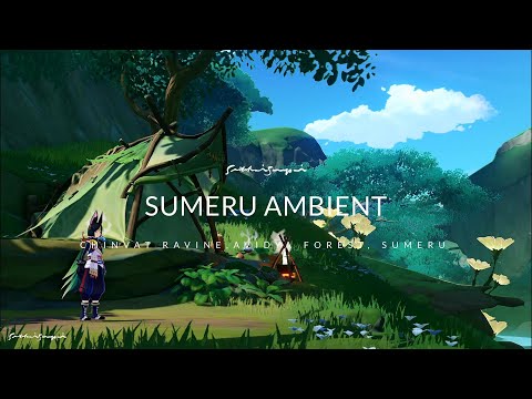 Forest Camping with Tighnari Ambient Background Music Calm Nature Sound (50Min) | Genshin Impact