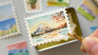 The Smallest Paintings I’ve Ever Made (Stamp-Sized Watercolor) ✧