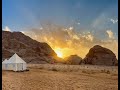 Aerial View of Wadi Rum Jordon Hot Air Balloon at Sunrise (relaxing sounds)