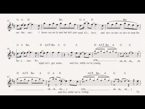 Oboe - Live While We’re Young - One Direction - Sheet Music, Chords, & Vocals