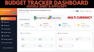 Income & Expense Budget Tracker Dashboard | Google Sheets & Apps Script (D23)