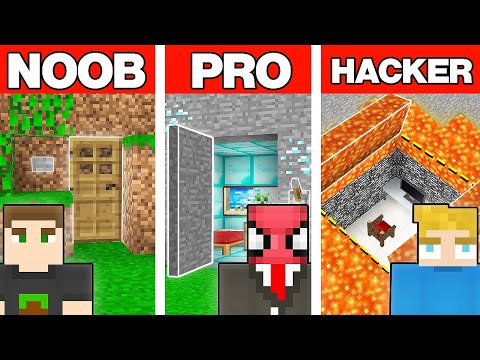 NOOB VS PRO VS HACKER EN GİZLİ EV YAPI KAPIŞMASI - Minecraft