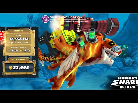 Hungry Shark World Gameplay 2020 | Meltdown Shark | 16,552,145 Score | Iqbal Saefulloh Channel