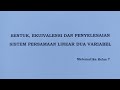 Bentuk Ekuivalensi Dan Penyelesaian Persamaan Linear Satu Variabel Matematika SMP Kelas 7 Plsv