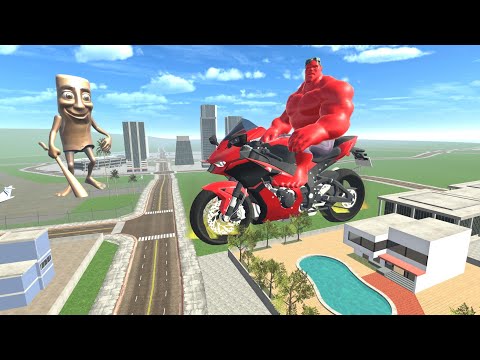 Franklin Found Giant Red Hulk Bike In Indian Bike Driving 3d