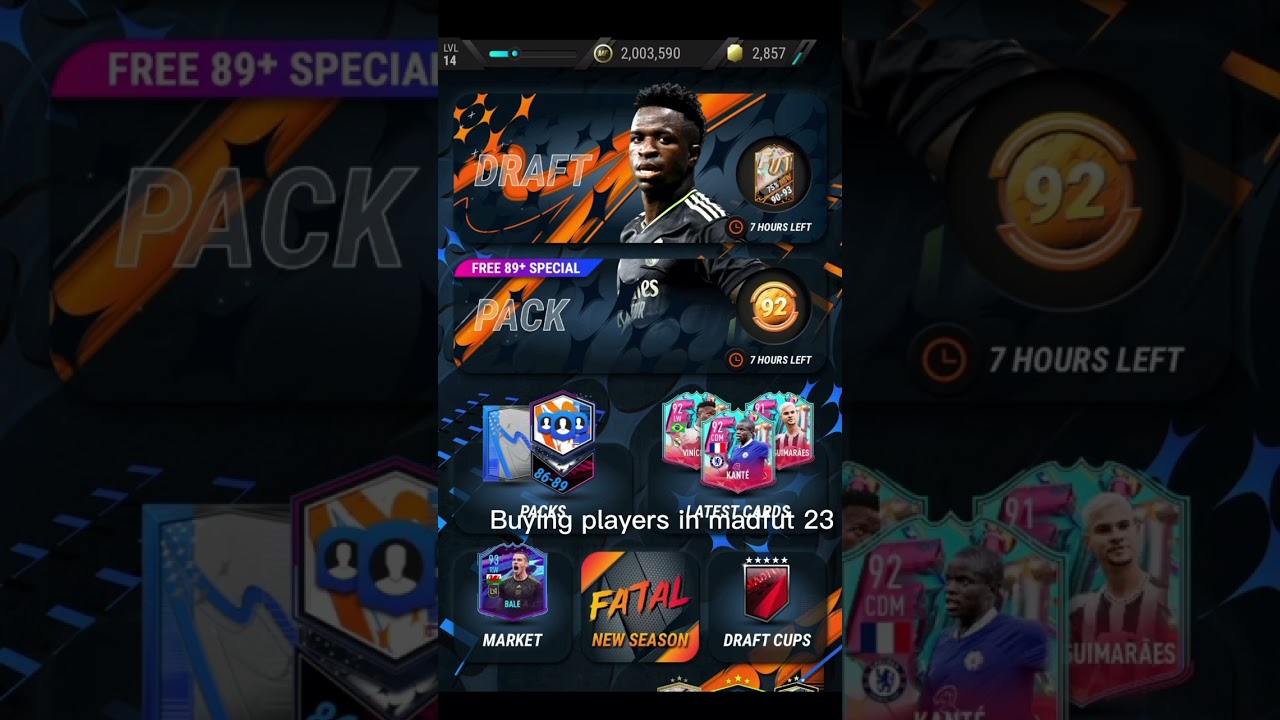 Buying players in madfut 23 ik 2m isnt lots but I will get more soon #madfut #capcut lol