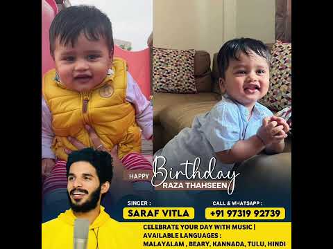 Happy Birthday Raza Tahseen | All Types Of Wishes Song | Singer Saraf Vitla | WhatsApp +919731992739